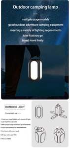 Altamente recomendado Camping al aire libre Luz 8000mAh Luces de varios niveles con linternas Salida de potencia Lámpara LED plegable de varios grupos - Product Image 3