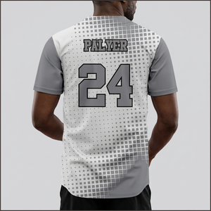 Maillot de baseball Haq Meharban pour homme, manches courtes, sublimé, anti-humidité, blanc et gris, vêtements d'équipe 24 - Product Image 3