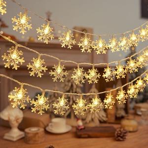 Multi-lengte grote sneeuwvlok LED-slingerlichten gordijn kamer decoratieve feestringverlichting voor kerstboom - Product Image 6