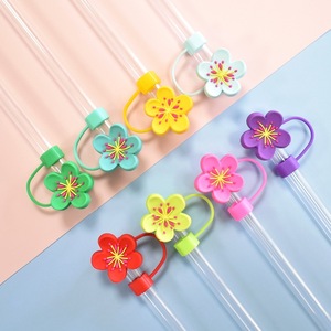 Novedad, Adorno de Paja con Flores Semi-3D Coloridas de Dibujos Animados, Adorno de Paja de PVC de 10 mm Resistente al Polvo, Accesorios para Regalo - Product Image 2