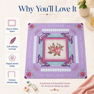 Tappetino per Mahjong Americano in Gomma Antiscivolo + Tessuto in Pelle, Copertura Personalizzata per Tavolo da Gioco, Superficie per Giocare a Mahjong Stampata - Product Image 4