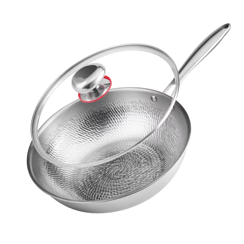 30cm hammered pure titanium Wok