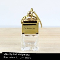 BYPE par PARFUME Bouteilles de parfum de voiture en verre de forme carrée Pendentif 8ml Parfum Vide Bouteille de diffuseur de voiture suspendue