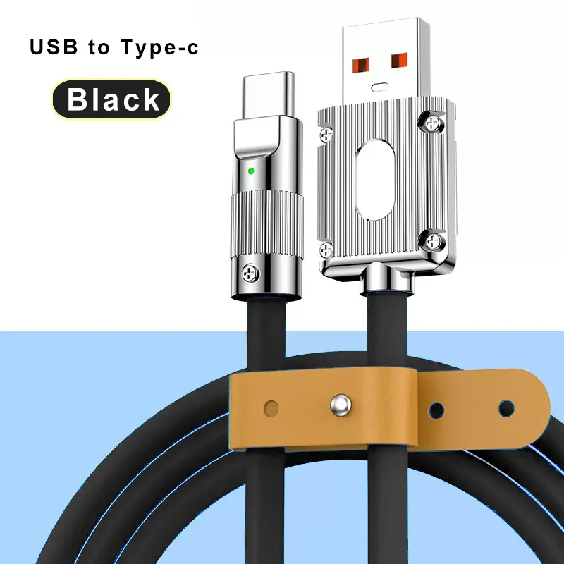 Горячая распродажа, кабель зарядного устройства из цинкового сплава с Usb-разъемом Type-C 120 Вт, кабель для быстрой передачи данных, кабель для зарядки телефона для Iphone