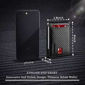 Minimaliste Mince Bifold Poche Frontale Portefeuille Titulaire de la Carte De Crédit pour Hommes avec Blocage RFID - Product Image 3