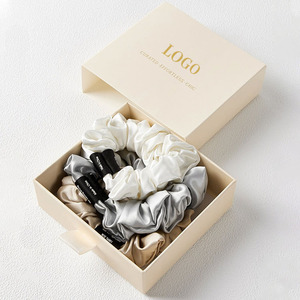 Accessori per Capelli in Seta alla <span class=keywords><strong>Moda</strong></span> per Donne, Set di Elastici per Capelli di Lusso in Seta con Scatola, Scrunchies 100% Seta di Gelso - Product Image 3