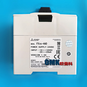 Módulo de entrada analógica Mitsubishi Electric FX3U-4AD de 4 canales con alimentación de 24 VCC, fabricado en Japón - Product Image 1
