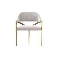 Chaise de salle à manger haut de gamme de style nordique en acier inoxydable avec dossier en velours pour la maison, le bureau, la villa, l'hôtel - Vente en gros