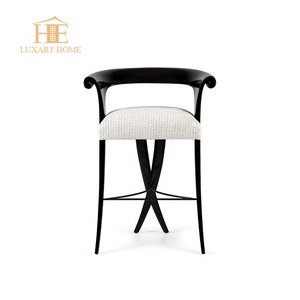 Taburetes Blancos Comerciales, Sillas de Bar, Taburetes de Bar Modernos de Lujo con Estructura de Madera y Tapicería <span class=keywords><strong>Industrial</strong></span> para Isla de Cocina - Product Image 3
