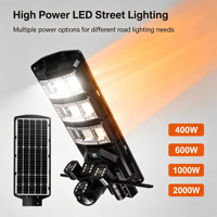 Lampadaire solaire WiFi 4G avec caméra, contrôle par application, LED intégrée, 400W-2000W, capteur de lumière extérieur