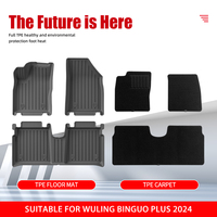 Neuzugänge Auto-Fußmatte für WULING Binguo Plus 2024 3D TPE Autofußmatten wasserdichte rutschfeste 7D-Steppmatte Autofußmatte