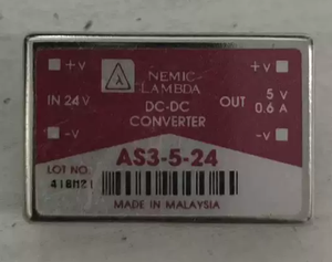 Módulo de Fuente de Alimentación con Convertidor CC-CC Nemic Lambda AS3-5-24, Entrada 24V, Salida 5V 0.6A, Control Industrial - Product Image 1