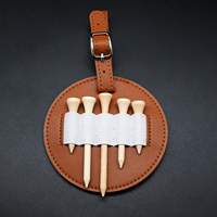 Porte-tee de golf en cuir PU marron à boucle élastique, prix d'usine, pour enfants, accessoires de golf