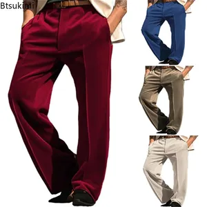 <span class=keywords><strong>Pantaloni</strong></span> <span class=keywords><strong>Eleganti</strong></span> da Uomo in Velluto con Tasche, Tinta Unita, Basici, alla Moda Autunno-Inverno, con Cerniera, Lunghi fino alla Caviglia - Product Image 1