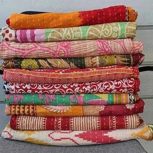 Vintage Bohemian <b>Bed</b> Quilts Old Kantha Patchwork <b>Bed</b> <b>Sheets</b> Bangali Gudri <b>Bed</b> Cover in Assorted Colors Quilts Bedding - Product Image 6