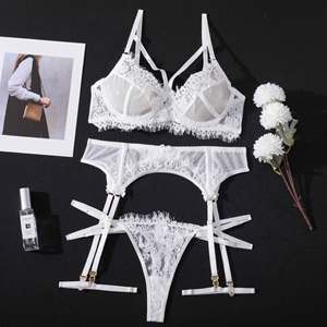Vendita all'Ingrosso di Set di Lingerie Sexy da Donna in Nero Trasparente con Reggicalze - Product Image 5