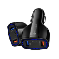 Vente chaude LED Double Port Portable QC3.0 Rapide 2 Port Chargeur USB PD Chargeur De Voiture Charge Rapide Voiture Téléphone Adaptateur pour iPhone