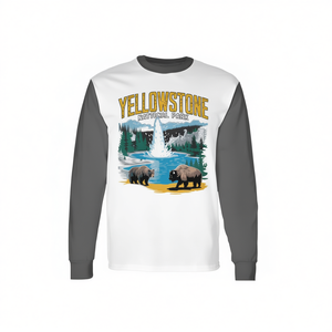 Camiseta de Manga Larga con Diseño Vintage del Parque Nacional de Yellowstone, con Estampado de Bisón y Oso, para Actividades al Aire Libre - Product Image 2