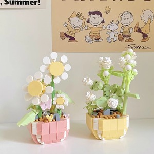 Bloques de Construcción Educativos de Micropartículas de Plástico PC, Pequeña Maceta de Flores Suculentas, Adorno, Juguete de Ensamblaje para Niños, Regalo - Product Image 3