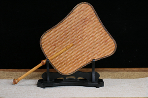 พัดลมไม้ไผ่ Qiong เคลือบด้วยผ้าเฮอร์ริงโบนทอมือพร้อมด้วยพิธีชงชาและศิลปะผนังเซน - Product Image 2