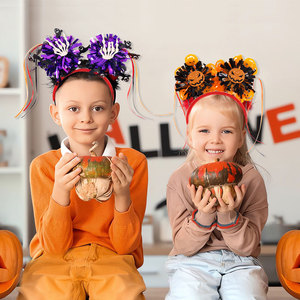 Diademas con Borlas de Colores para Halloween FEIQU, Diademas para el Cabello con Diseño de Fantasmas, Festival, Fiesta de Disfraces, Araña, Calabaza, PET+Feltro - Product Image 6
