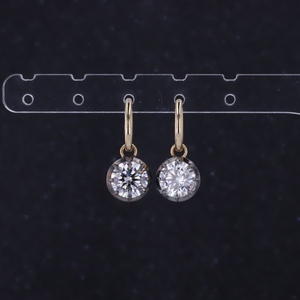 Women's Classic 18K Yellow Solid Gold 1ct 1.5ct HPHT CVD Lab Diamond <b>Earring</b> Hoop - Product Image 3