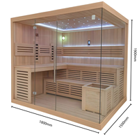 Ruang Sauna Uap Basah & Kering Modern Chorus dengan Pemanas Batu Vulkanik untuk Salon Kecantikan, Vila, Kayu Solid Buatan Tangan