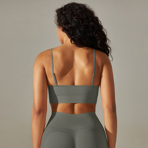 Factory Workout Clothes Girl's Seamless Yoga Shorts &amp; Breathable Sport Bra Sexy <strong>Crossed</strong> Back <strong>Tops</strong> From China - Product Image 2