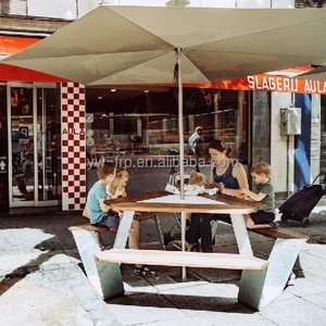 Banco de madera antiguo para exteriores, juego de mesa de acero inoxidable, asiento de ocio - Product Image 3