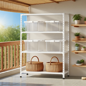 Bon marché Vente en gros Légers 50kg 4/5 Niveaux Commercial Vitrines Étagère en métal Cuisine Chaussures Garage Étagères de rangement Étagère <span class=keywords><strong>d</strong></span>'<span class=keywords><strong>angle</strong></span> - Product Image 2