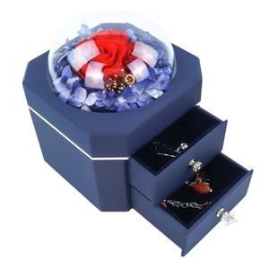 Ensemble <span class=keywords><strong>de</strong></span> boîtes <span class=keywords><strong>de</strong></span> <span class=keywords><strong>rangement</strong></span> coulissantes en carton Crown Win, personnalisées, pour bijoux (pomme, cœur, anneau rond, fleur éternelle), pour la Saint-Valentin - Product Image 5