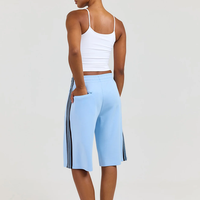 Shorts longs pour femmes en coton French Terry personnalisés, grande taille, sport, streetwear, course à pied, été, OEM