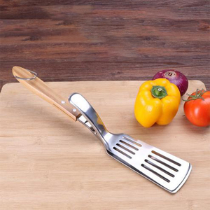 Hot Sale Food Zange Edelstahl Küche BBQ Grill Klemmen Pala De Cocina 2 In 1 Outdoor Turner Steak <span class=keywords><strong>Burger</strong></span> Spatel Zange - Product Image 1