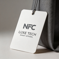Étiquette NFC personnalisée ZX pour vêtements et sacs avec cordon, instructions d'entretien imprimées, en carton écologique, pour hommes et femmes