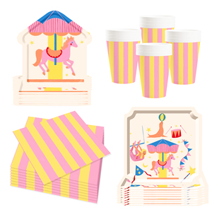 Juego de Vajilla Desechable Personalizado DAMAI para Fiesta de Circo, Decoración para Celebración de Cumpleaños Infantil con Platos y Servilletas - Product Image 1