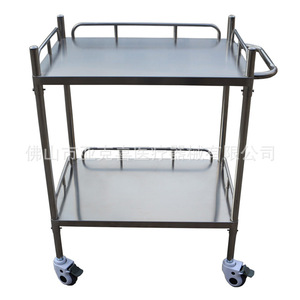 Thickened stainless steel treatment <b>cart</b>, four-wheeled trolley, hospital dressing change nurse mobile nursing workstation <b>tools</b> - Product Image 1