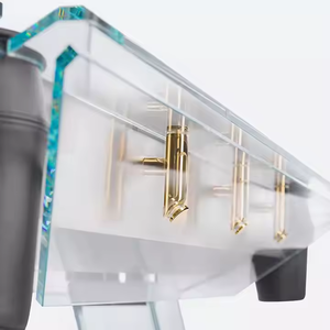 Lampe en verre teinté à motif de libellule antique, table de billard moderne de luxe, poches en cuir véritable, pieds en acier inoxydable - Product Image 5