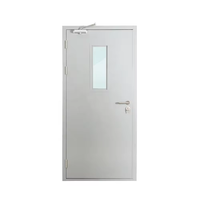 Porte coupe-feu en acier 60/120/180 Minutes Usine Porte en métal directement creuse avec dispositif de sortie de panique