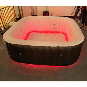 OHO Haute Qualité Ronde <span class=keywords><strong>Gonflable</strong></span> Whirlpool Baignoire Portable tube chaud extérieur Durable Spa Bain À Remous avec Lumières Led - Product Image 2