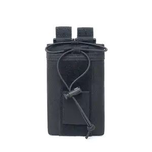 Săn Bắn ngoài trời chiến thuật Pouch chủ eo Pouch Đen Molle Radio Holster trường hợp cho hai chiều đài phát thanh