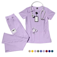 Ensemble de blouses et pantalons cargo à col en V, design confortable et fonctionnel, pour femmes et hommes, uniforme médical d'hôpital