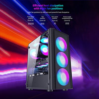 PC de bureau de jeu professionnel de haute qualité, ordinateur de jeu rvb ATX, châssis et tour, boîtier CPU