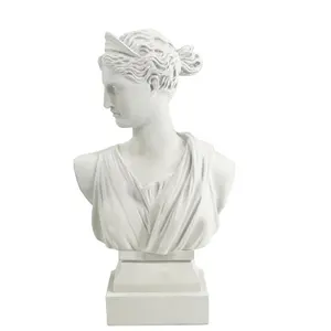 定制小复古白色希腊戴安娜雕像定制树脂雕塑好运和智慧装饰家庭办公桌桌