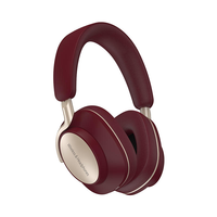 Casque sans fil supra-auriculaire en cuir rouge, réduction active du bruit 5.0, son Hi-Fi, commande tactile