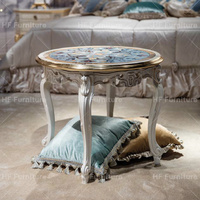 Table basse de style rococo français de qualité supérieure, peinte à la main, marqueterie, pour salon de villa, avec pieds ornés de finitions dorées