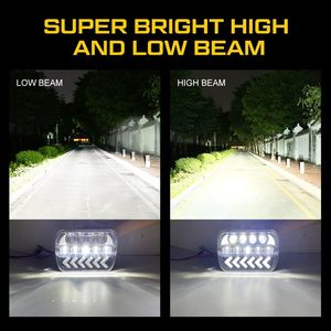 Faros LED 5x7 7x6 55W DOT 500% más brillantes, antideslumbrantes, con DRL, señal de giro, luz alta/baja, haz sellado para XJ - Product Image 5