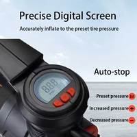 Pompa kompresor udara listrik Mini DC 12V 4X4, pompa Inflator ban portabel dengan pengukur tekanan Digital 120PSI