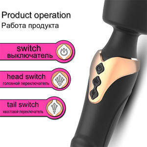 Potente vibratore dildo doppio motore in Silicone di grandi dimensioni bacchetta G-spot massaggiatore giocattolo del sesso per coppia clitoride stimolatore per adulti - Product Image 5