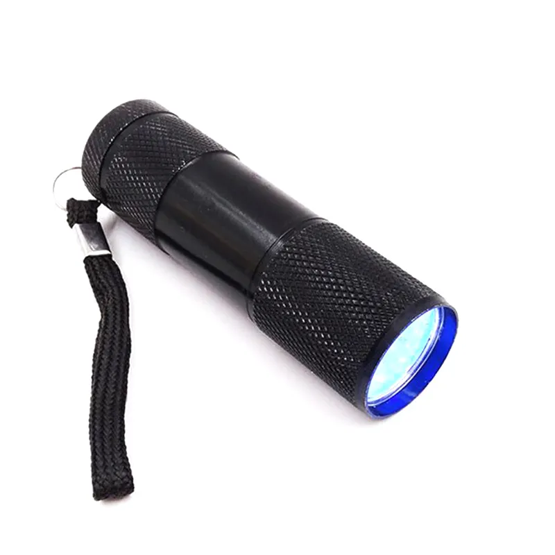Lampe de poche UV portable 395nm 9 LED puissante lumière ultraviolette lampe de poche UV minerai invisible marqueur de tache pour animaux de compagnie lumière Scorpion