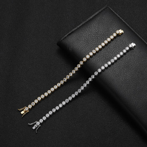 Pack <b>Set</b> Tennis <b>Bracelet</b> 3mm4mm5mm Single Row Copper <b>Set</b> Zirconium Hip-hop <b>Bracelet</b> Tanjing Fashion Lijing Necklace - Product Image 2